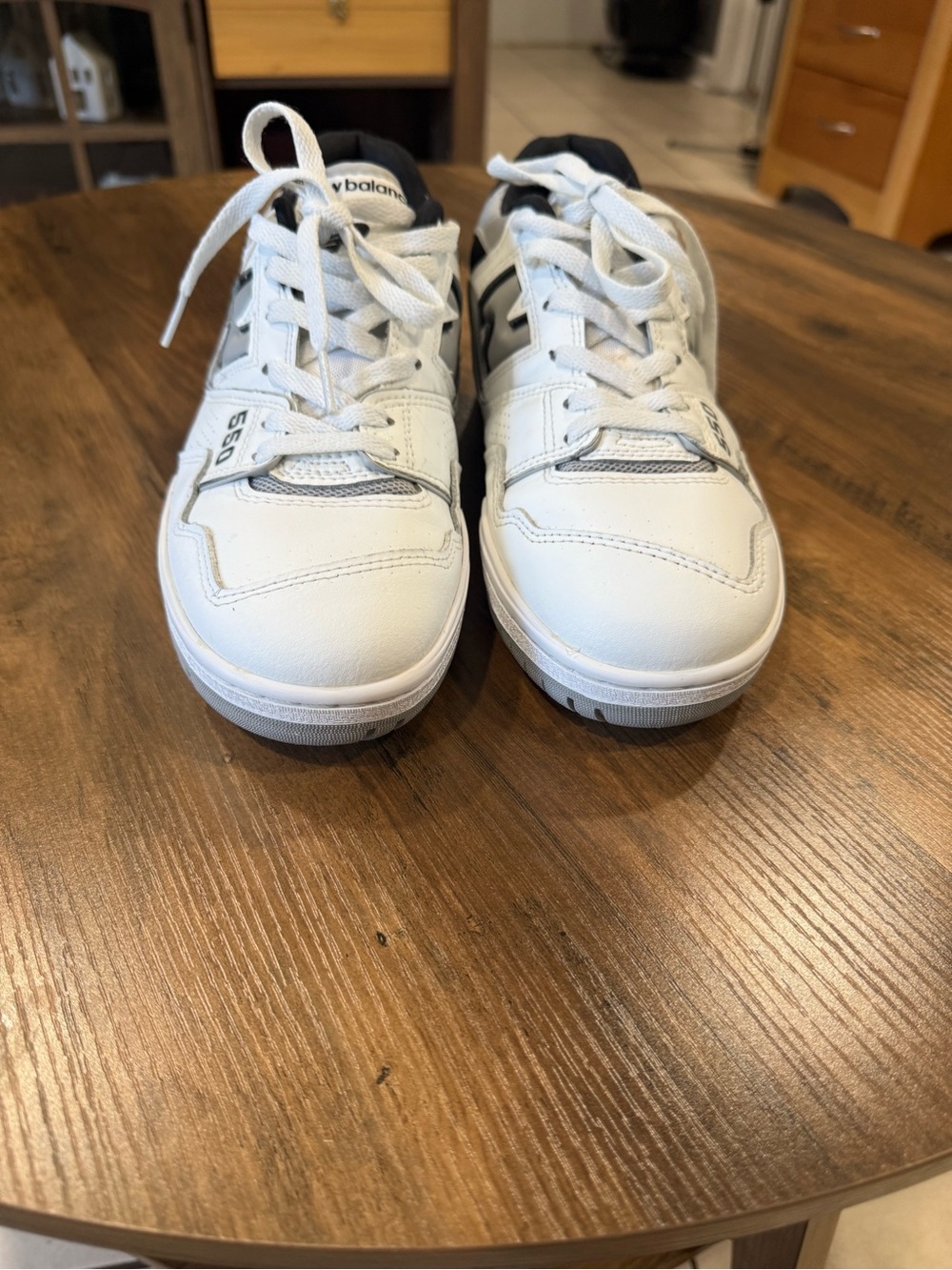 New Balance White and Black Men's Classic Lace-Up Sneakers